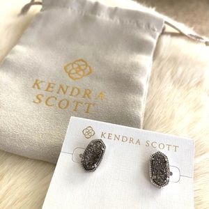 Kendra Scott Ellie stud drusy earrings in Platinum